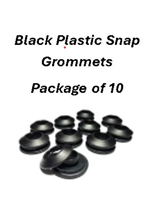 Black Plastic Snap Grommets, Set of 10