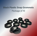 Black Plastic Snap Grommets, Set of 10