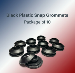 Black Plastic Snap Grommets, Set of 10