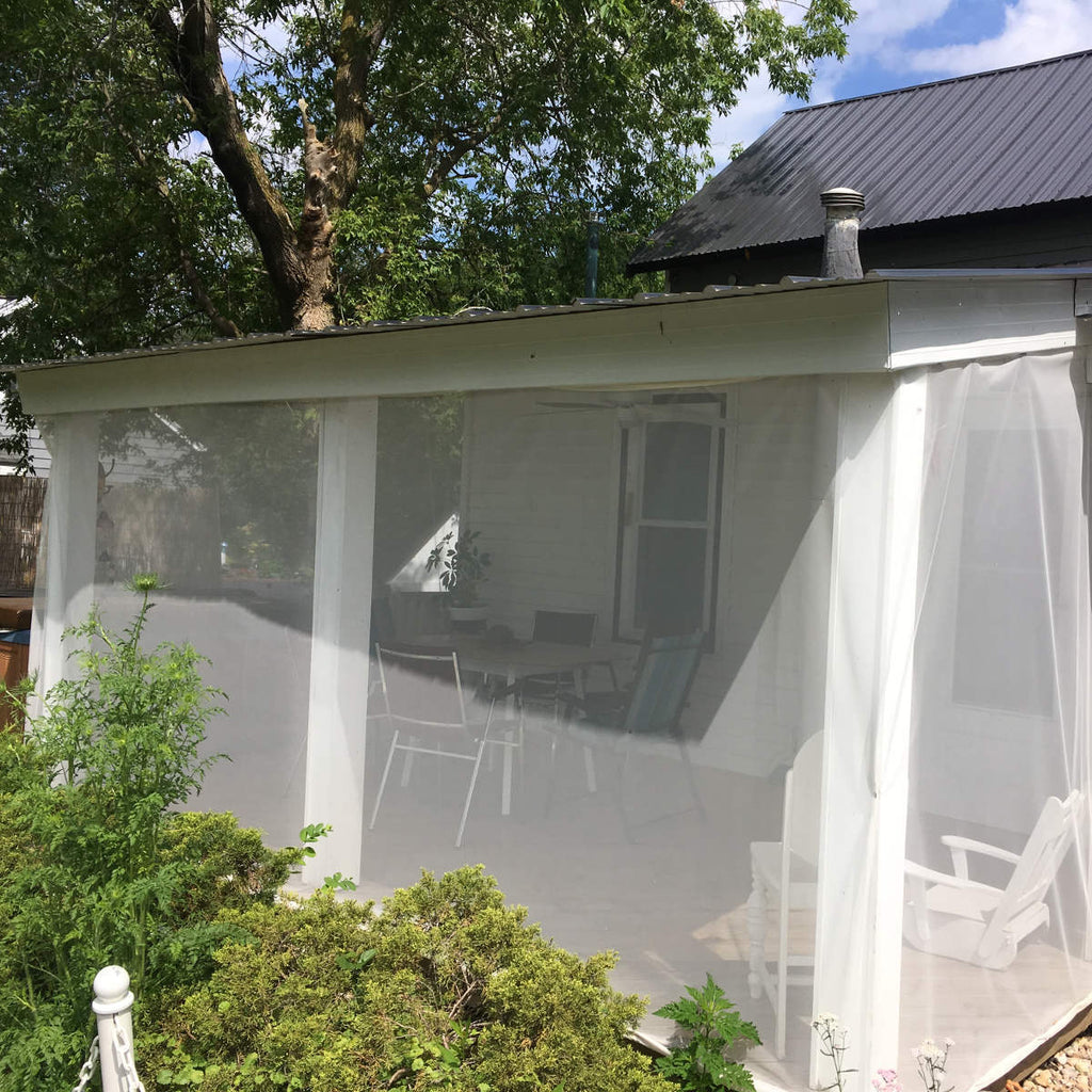 Heavy-Duty 12ft Wide Porch & Patio Mosquito Netting - White